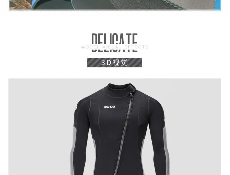 3MM Neoprene Wetsuit Men Surf Scuba Equipment Underwater Fishing Spearfishing Kitesurf Swimwear WetSuit Equipment Diving Suit