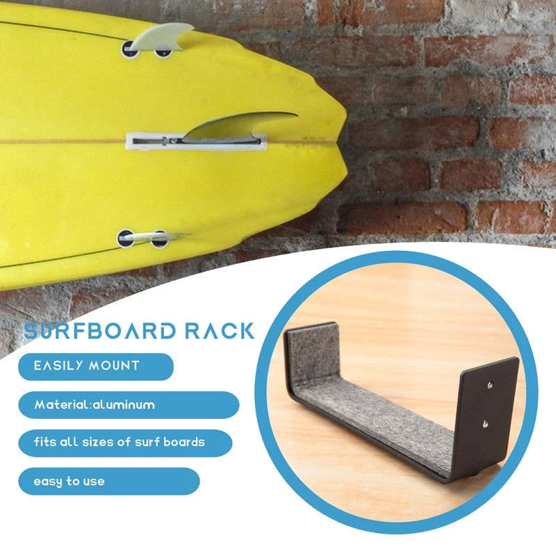1 conjunto de rack de parede para prancha de surf, racks para prancha de surf para armazenamento de montagem em parede para pranchas curtas e longboards