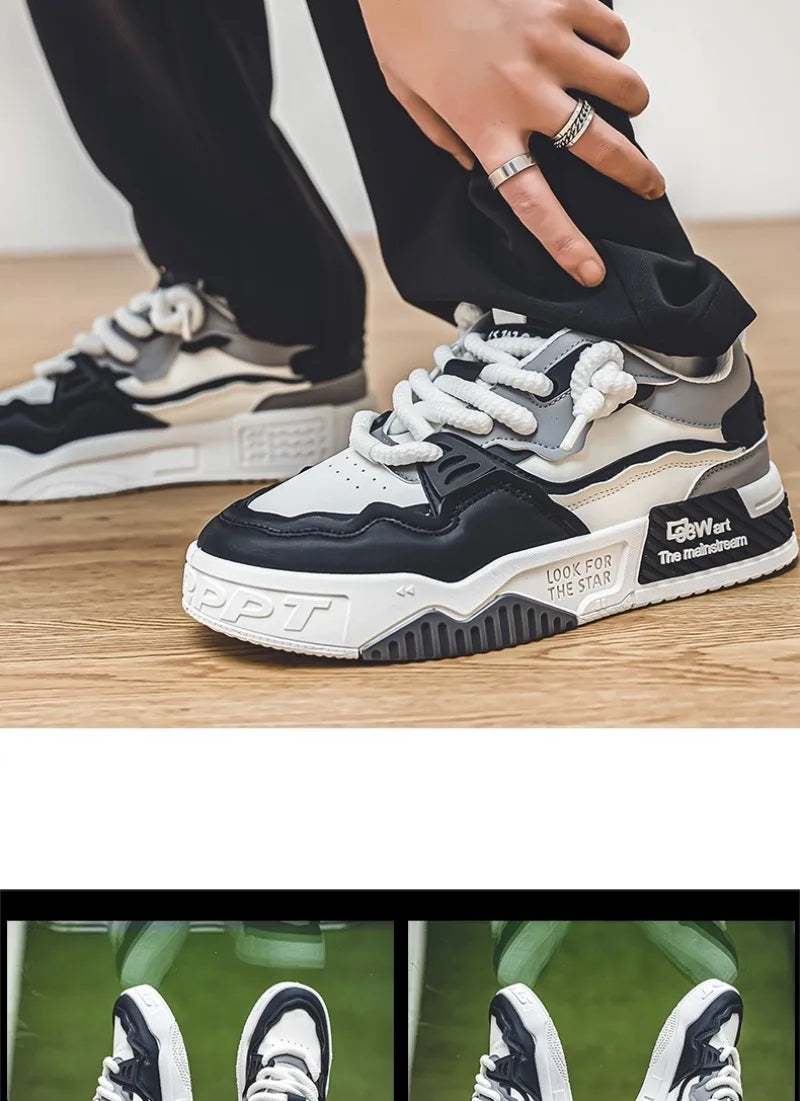 Fashion Men's Sneakers 2024 New Casual Shoes Lace Up Sport Running Shoes Platform Vulcanized Shoe Training Shoes Tenis Masculino