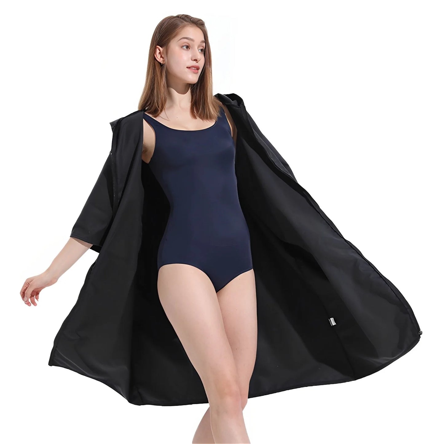 Changing Robe with Hood Microfiber Towel Poncho Robe with Zipper Short Sleeve Surf Poncho Oversized Changing Towel Robe Quick