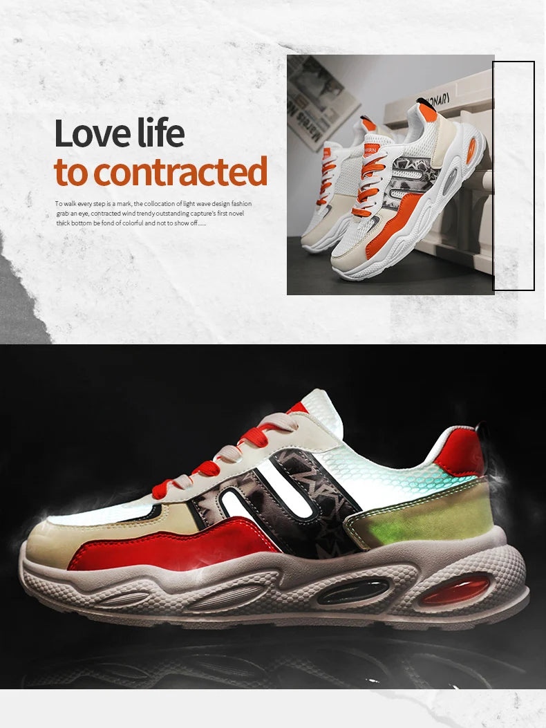 Hot Sale Men's Casual Sneaker Autumn Mixed Color Mesh Outdoor Shoes for Mens Trendy Mans Tennis Sports Lightweight Male Sneakers