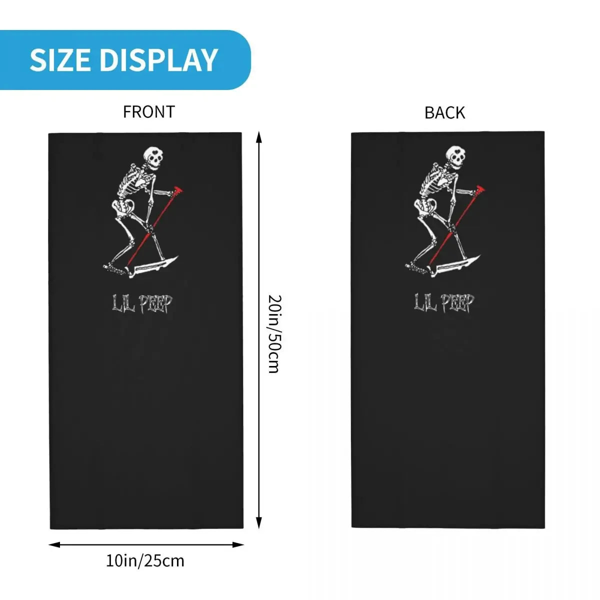 Lil Peep Rap Hip Hop Music Bandana Neck Gaiter Printed Balaclavas Face Mask Scarf Cycling Sports for Men Women Adult All Season
