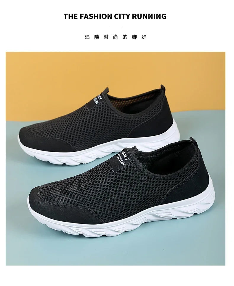 YRZL Sneakers Men Summer Casual Shoes Men Mesh Breathable Outdoor Non Slip Sports Shoes Slip on Loafers for Men Pius Size 38-46