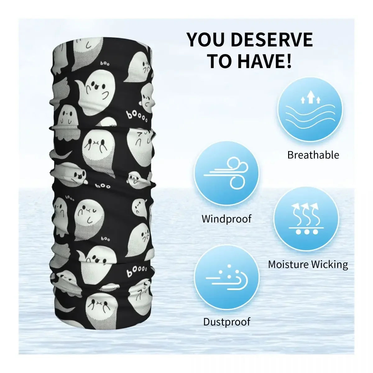 Ghost Pumpkin Halloween Bandana Neck Gaiter Printed Face Scarf Multifunction Cycling Scarf Outdoor Sports Adult Breathable