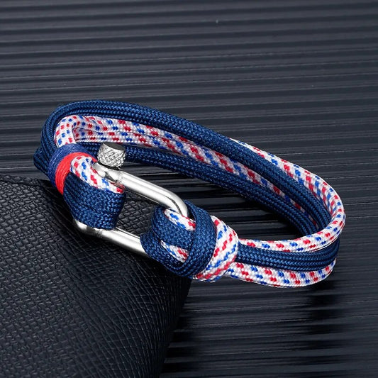 MKENDN High Quality Shackle Bracelets Men Women Charm Nautical Survival Paracord Bracelet Campaing Sport Hooks Outdoor Style