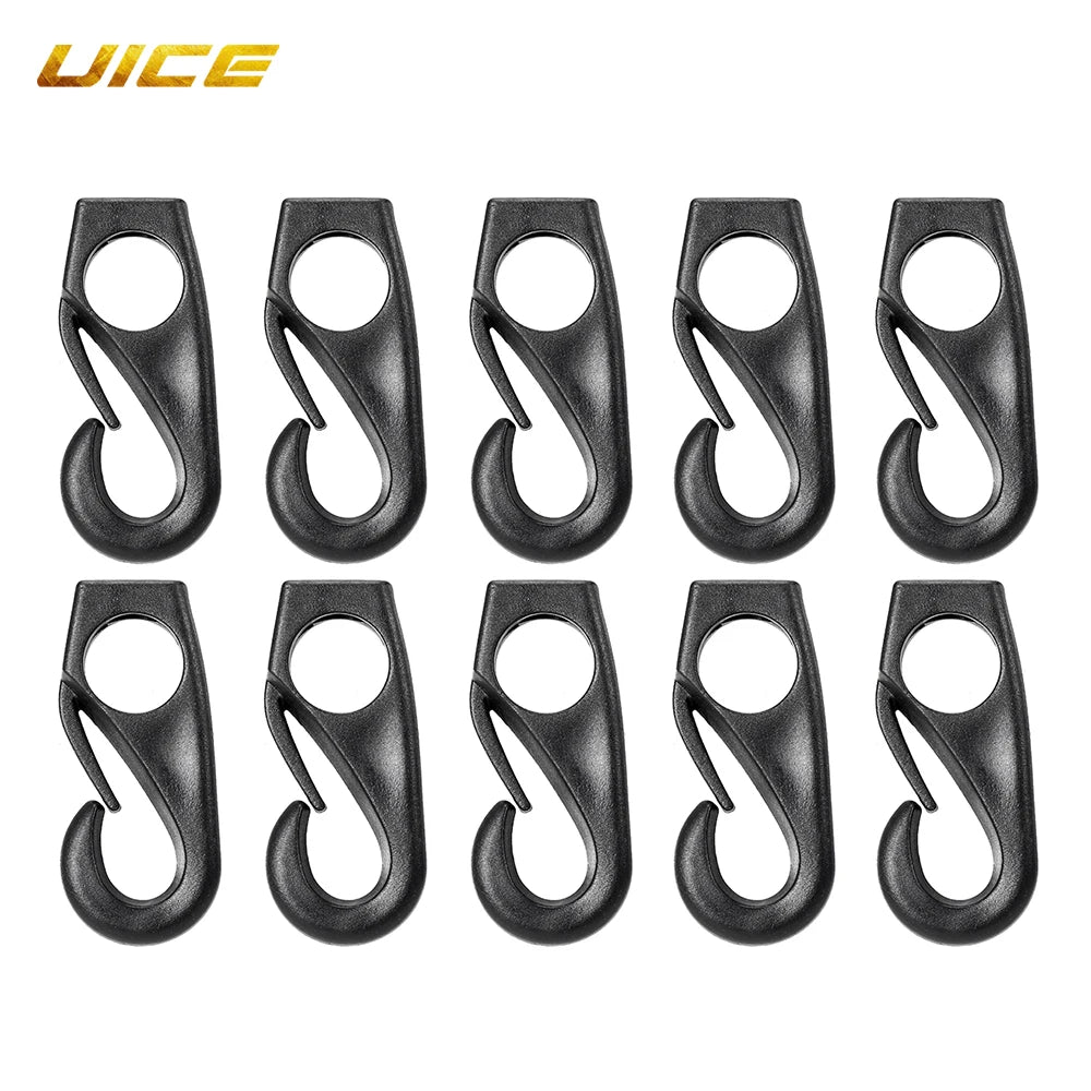 10pc Nylon Buckle Shock Cord Clip Hook Kayak Canoe Bungee Rope Line Rowing Boat Tie Cord Hook Clothesline Elastic Cord Lock Clip