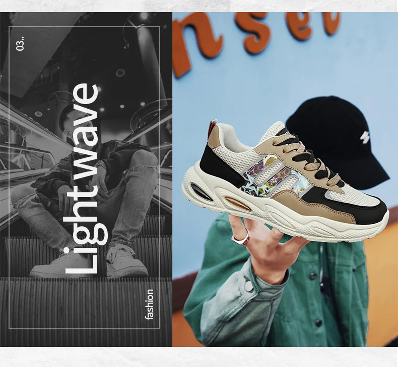 Hot Sale Men's Casual Sneaker Autumn Mixed Color Mesh Outdoor Shoes for Mens Trendy Mans Tennis Sports Lightweight Male Sneakers