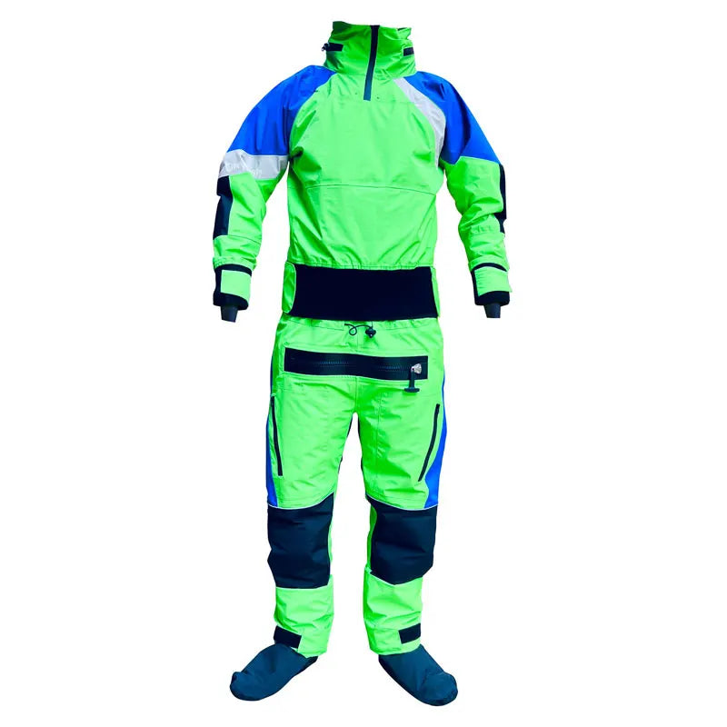 Hooded Kayak Dry Suit Paddling Drysuit with Comfortable Knee and Seat Pads Survival Clothing for Men in Cold Water Swimming Suit