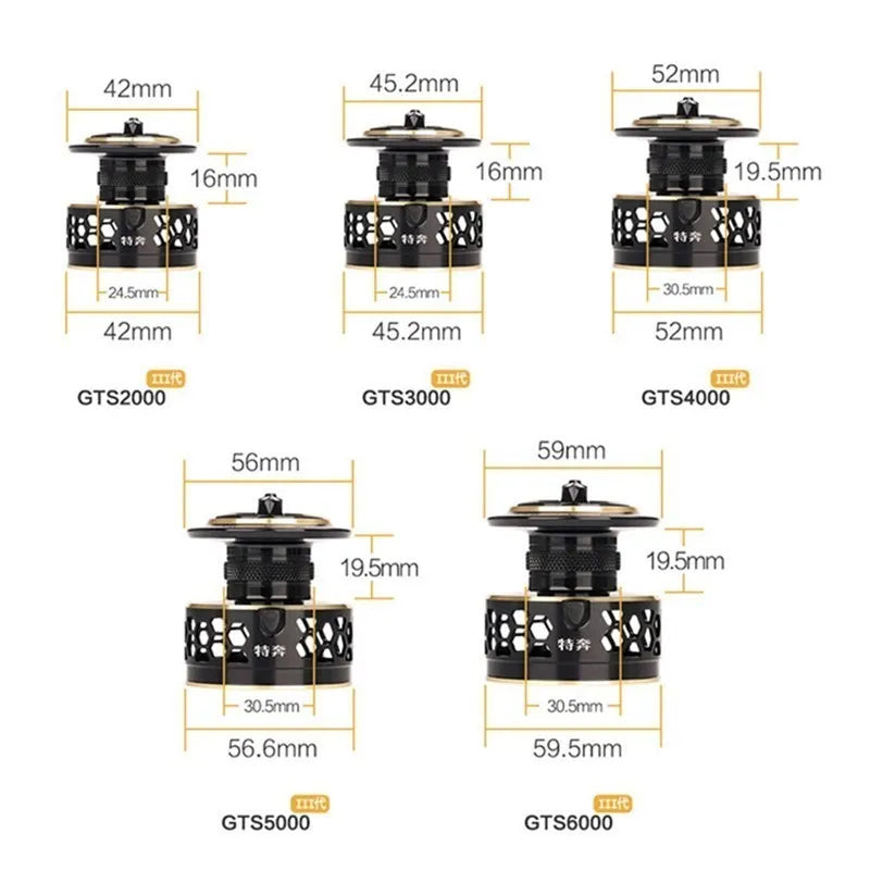 TEBEN GTS III Saltwater Metal Fishing Reel 3000 6000 Left Right Hand Max Drag 12-20kg Surf Fishing Spinning Reel Freshwater Coil