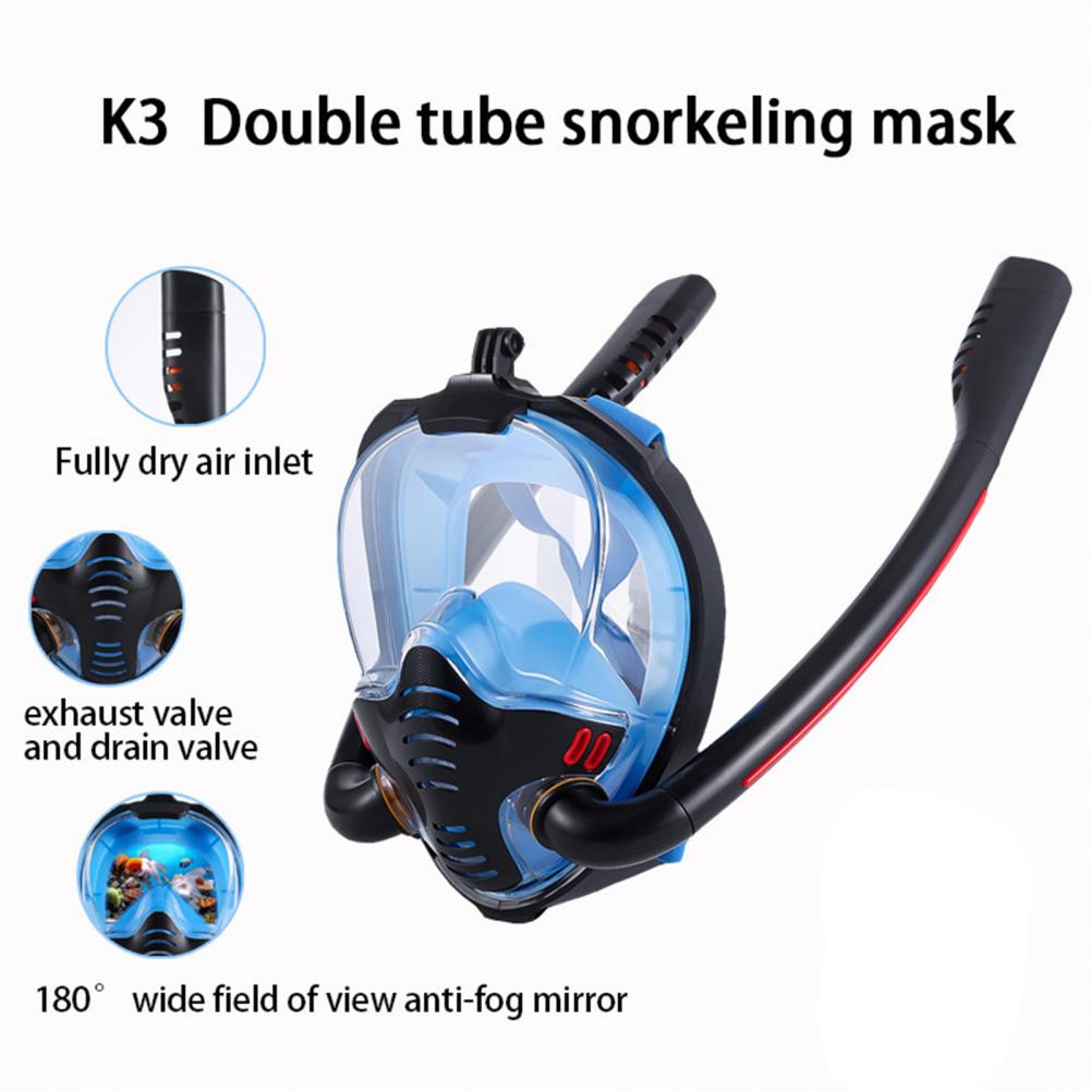Professional Snorkeling Mask Double Breathing Tube Diving Mask Adults Swimming Mask Diving Goggles Water Sports Swim Equipment