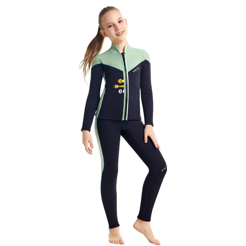 Two-Piece Neoprene Swimsuit for Kids, Professional Swimwear for Boys and Girls, Surfing Wetsuit Diving Suits, Bathing Suit