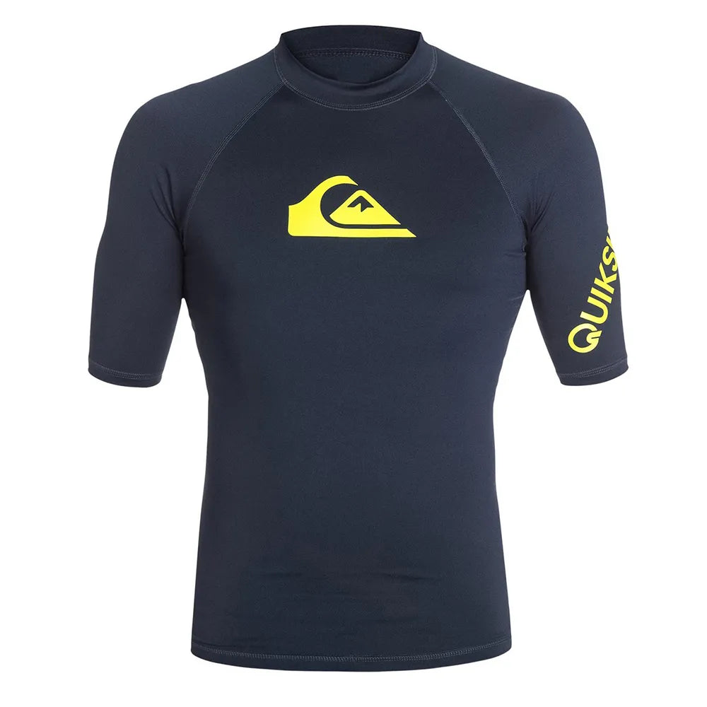 Mens Swimsuit Short Sleeve Swimming T-shirt Beach UV Protection Shirt Swimwear Rash Guard Surfing Diving Swimsuit Surf Rashguard