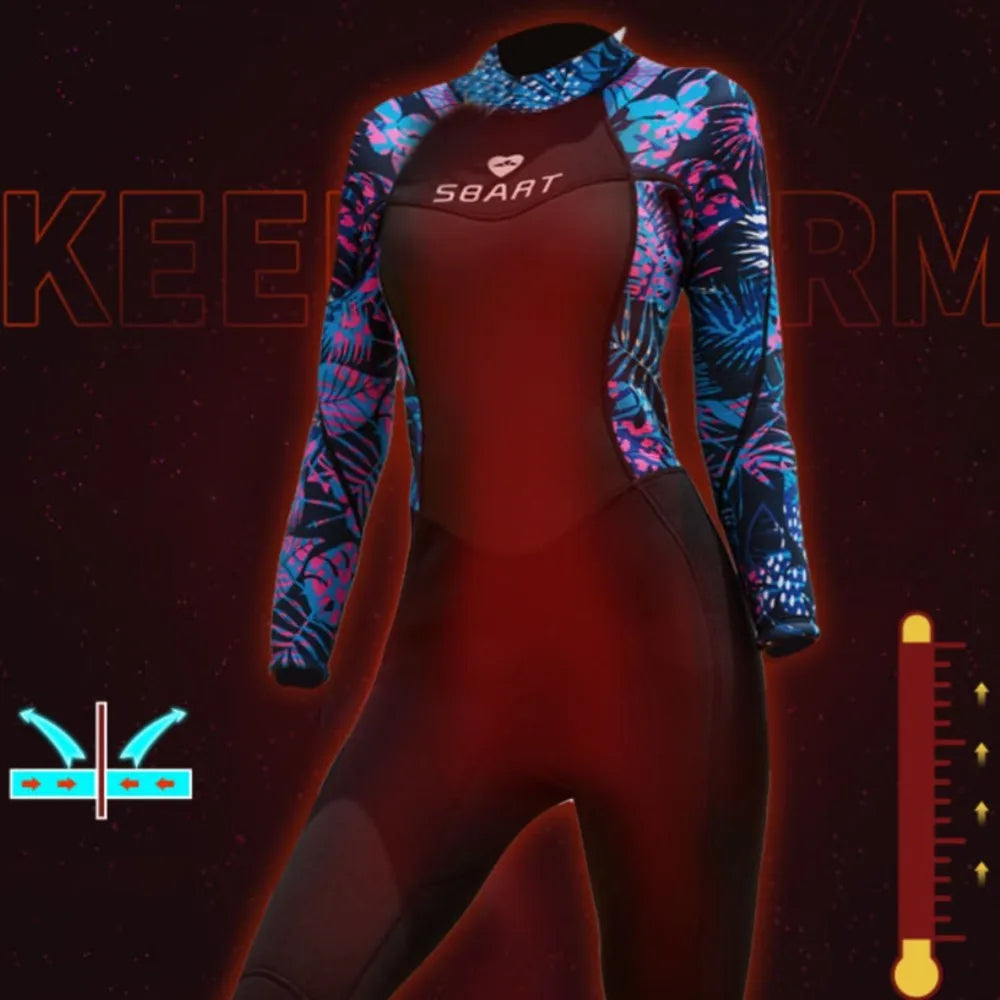 Neoprene Women's Surf Suit Wetsuit 3mm Diving Suit Kayak Kitesurf Swimsuit Winter Swimwear Female Rash Guards Roupa De Mergulho