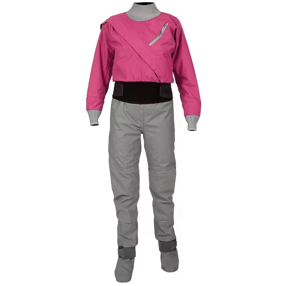 Women's Kayaking Latex Dry Suit, Waterproof Material, Fabric, Surfing, Rafting, Diving Sports and Leisure, 3 Layer