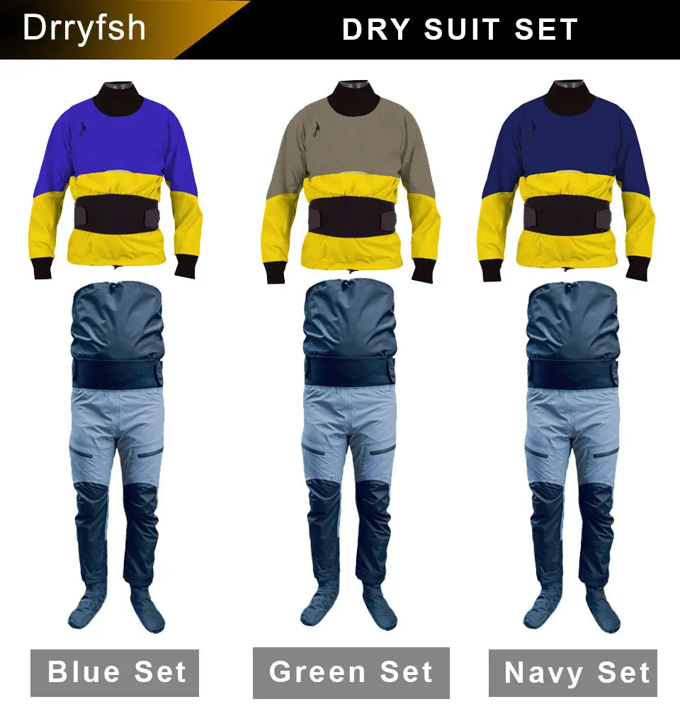 Drysuit Separate Dry Cag Trousers Combo Flexibility Waterproof Spray Jacket for paddling Canoeing Boating Trouring Winter Spring