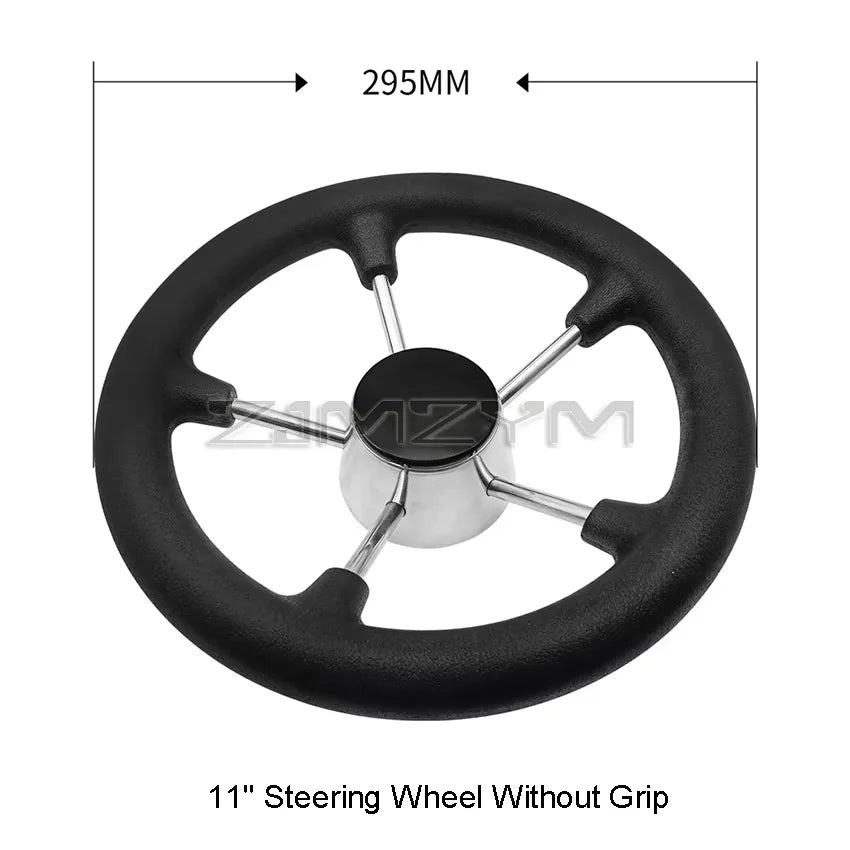 11" 13.5 " Marine Stainless Steel Boat Steering Wheel For Yacht with Black Foam Grip Boat Accessories