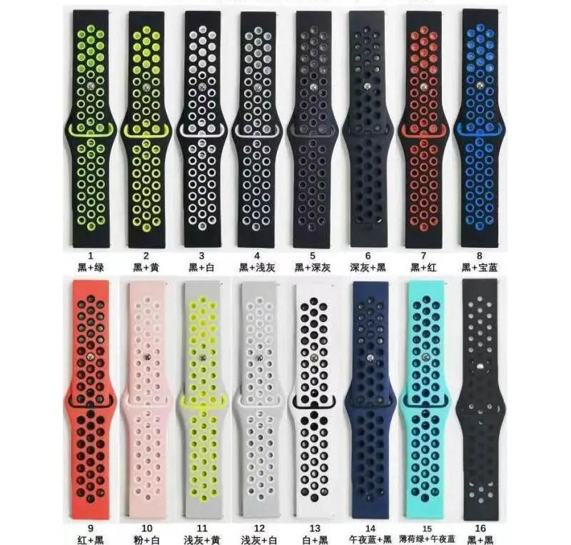 Samsung Dual Color Strap Smart Silicone Watch Strap Breathable Nike Universal Strap Replacement Strap
