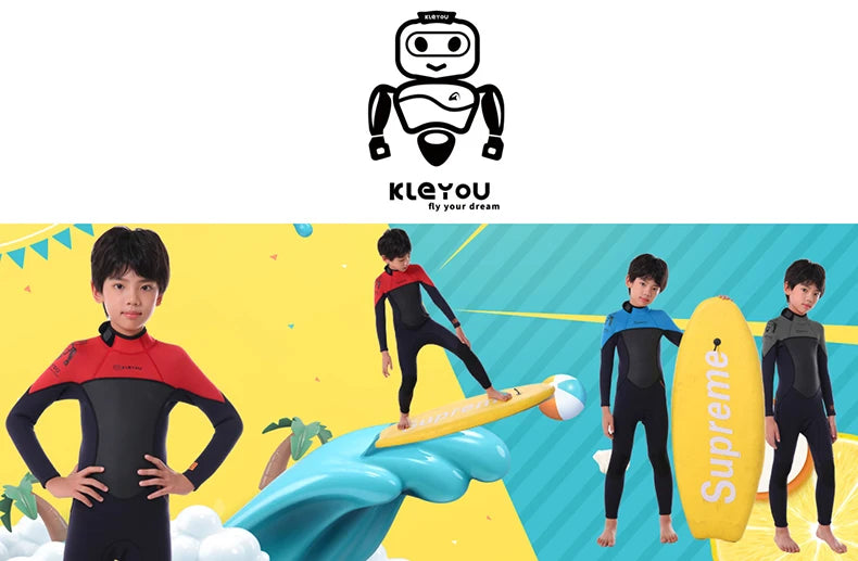 2.5MM Neoprene Wetsuit For Kids Thermal Full Swimsuit Youth Surf Scuba Diving Suit Underwater Freediving Set Thick Beach Wear