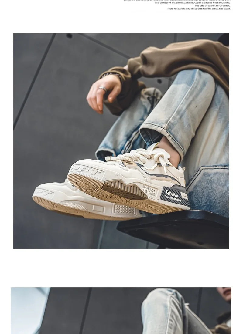 Fashion Men's Sneakers 2024 New Casual Shoes Lace Up Sport Running Shoes Platform Vulcanized Shoe Training Shoes Tenis Masculino