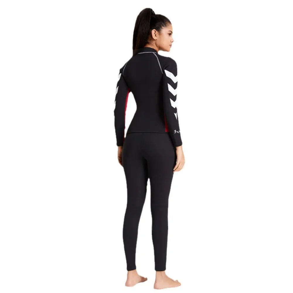 Men Women Wetsuit Surf Suit 3mm Neopreno Pant Top Wetsuit Female Kitesurf Scuba Diving Suit Winter Swimwear Rash Guard Swimsuits