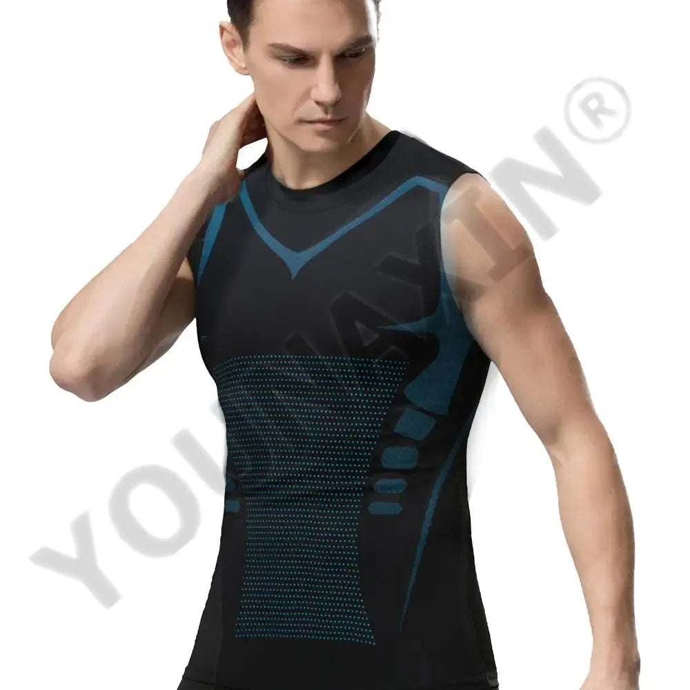 3 Pcs/Lot Men's Sleeveless T-Shirts Base Layer Vest Basketball Cycling Yoga Sports Tight Gym Fitness Running Top Outdoor Tank