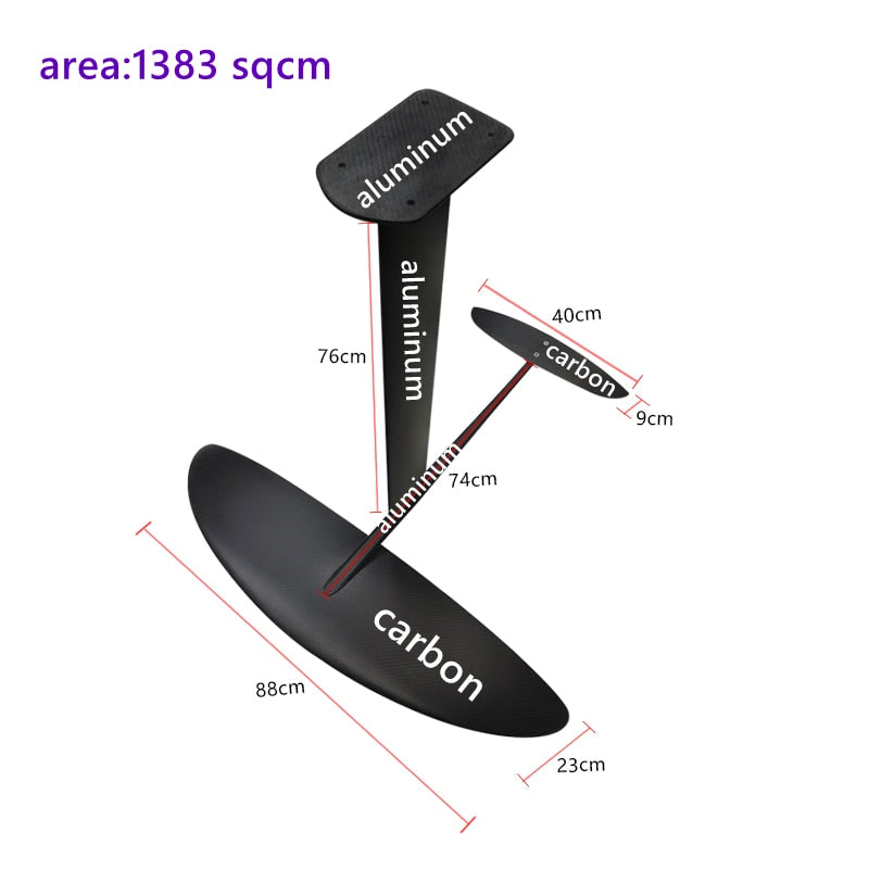Surfing Hydrofoil Wingsurf Hydro Foil 3K Ccarbon Fiber Aluminum Efoil wind wing 1383SQcm