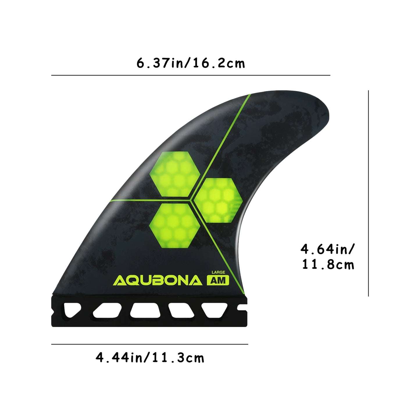AQUBONASurfboard Fins Single Tab Honeycomb Fiberglass Surf Accessories with Bag Key Screws
