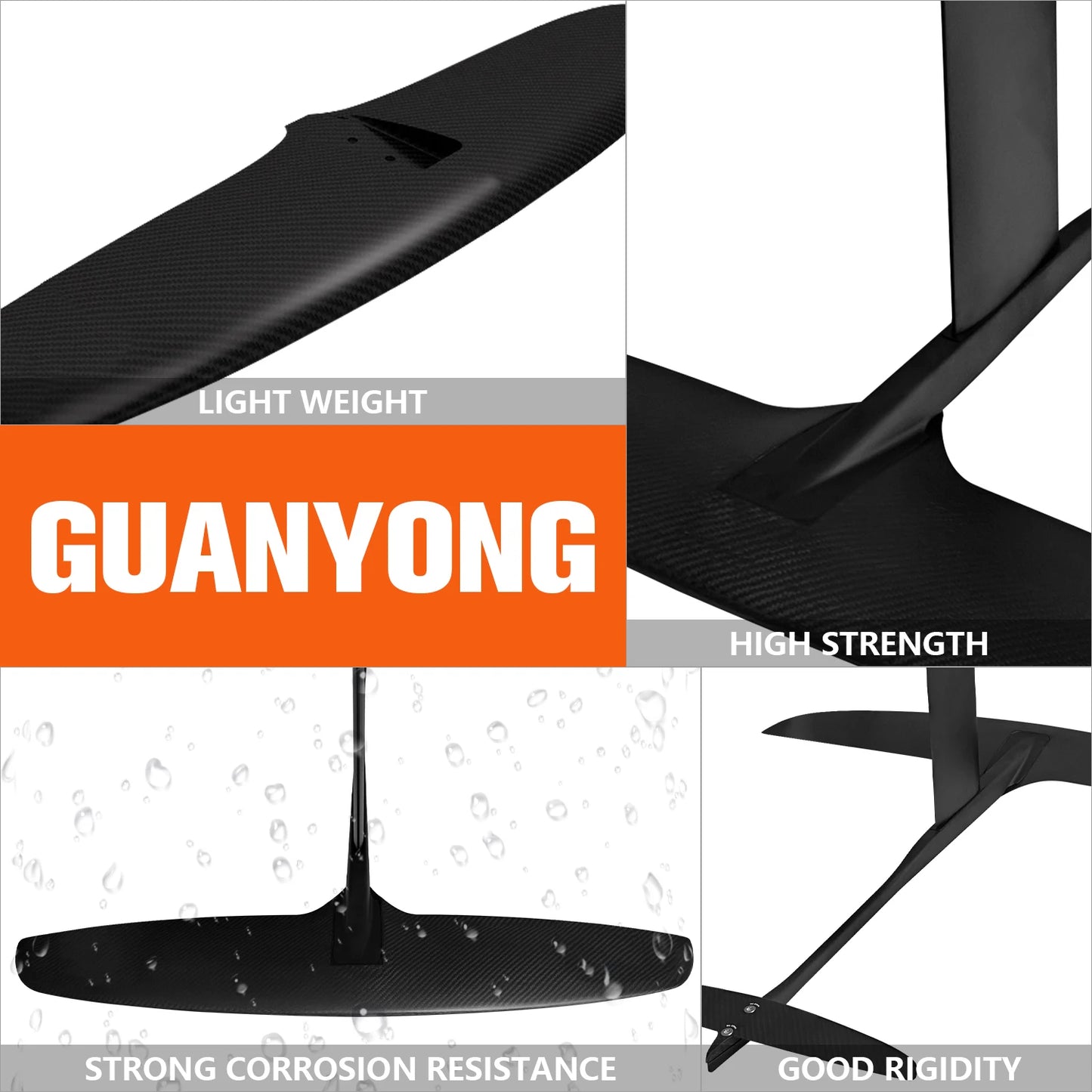 Customisable GY-BSC970 1501sqcm Carbon Fibre Front Wing Hydrofoil Kit for Windsurfing and SUP Hydrofoil Surfing