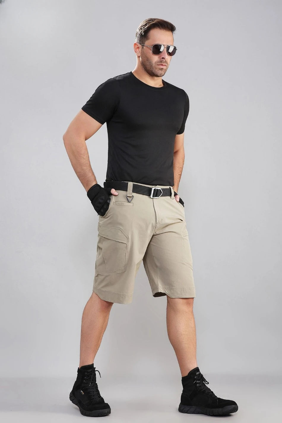 Mens Quick Drying Cargo Shorts Summer Waterproof Outdoor Sports Combat Overalls Multi Pocket Wear-resistant Quarter Pants New