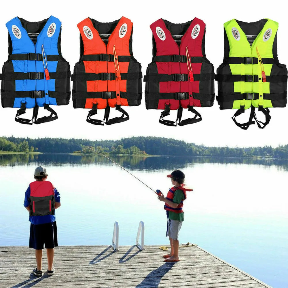 Adults/Kid Life Jackets With Whistle Water Sport Kayak Ski Buoyancy Sailing Boating Swimming Surfing Drifting Safety Life Vest