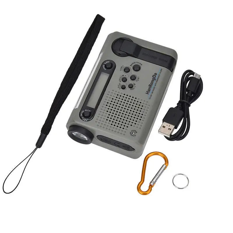 Weather Emergency Radio AM/FM/SW Portable Solar Hand Crank Radio 3 in 1 2000mAh Power Bank Phone Charger Flashlight for Camping