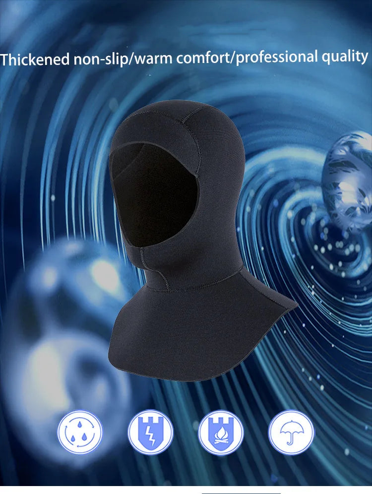 Neoprene Cap 3mm 5mm Swimming Hat With Shoulder For Men Women Protect Head Diving Scuba Spearfishing Hood Surf Helmet Accessorie