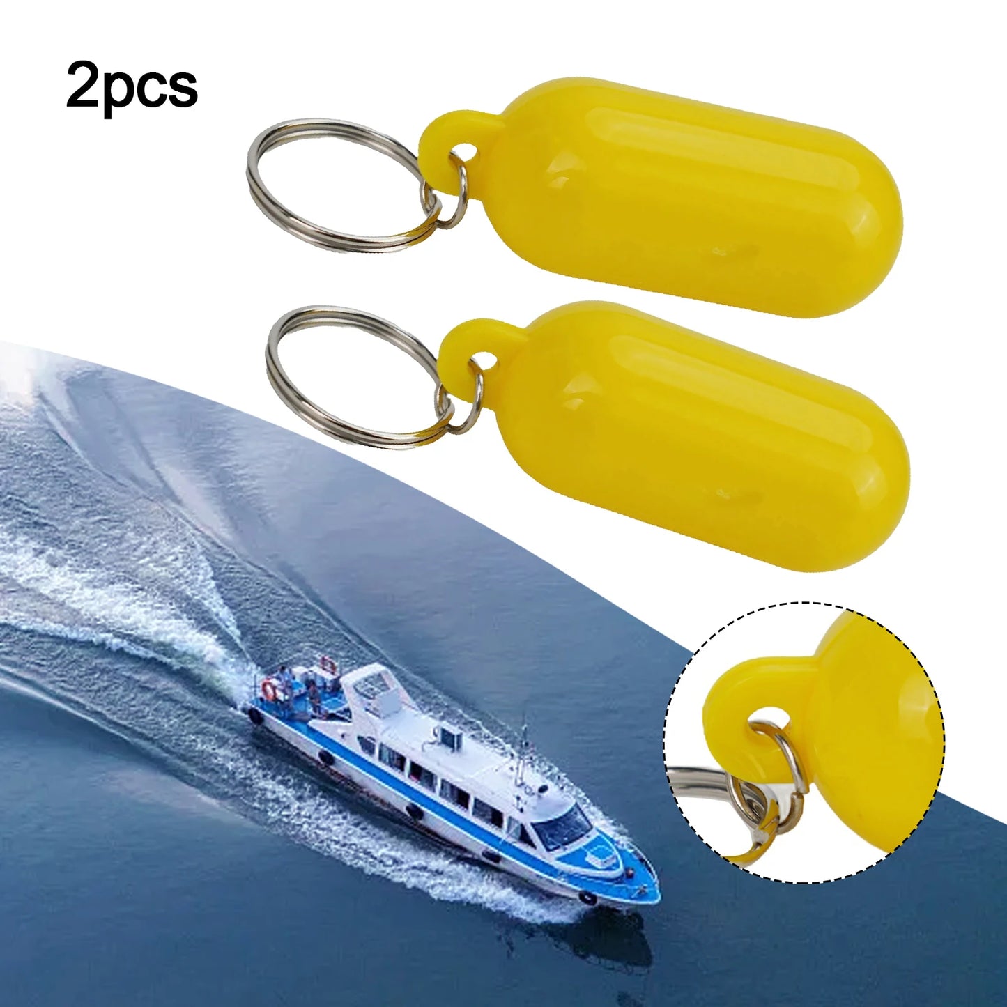 2pcs Floating Keyring Buoyant Key Ring Marine Sailing Boat Float Keychain Keys Buckle Marine Sailing Boat Accessories