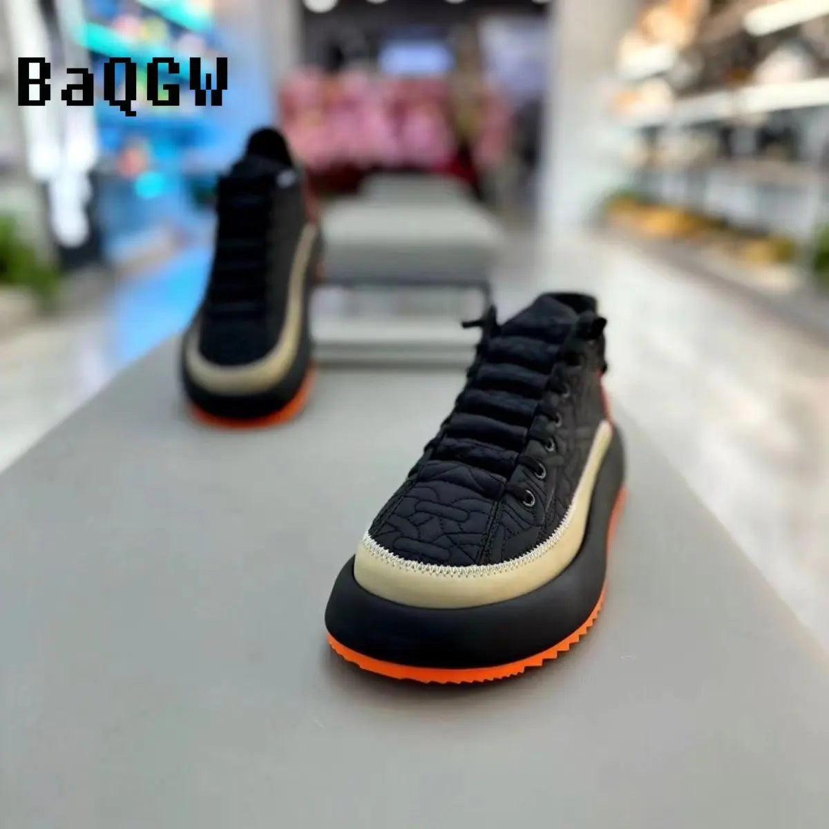 Men Chunky Sneakers Shoes Tennis Sports Slip-On Color Block Height Increased Skateboarding Walking Shoes Casual Shoes for Male