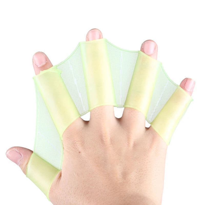 1Pair Swimming Hand Fins Unisex Frog Type Silicone Girdles Flippers Finger Diving Gloves Paddle Water Sports Tool Accessories