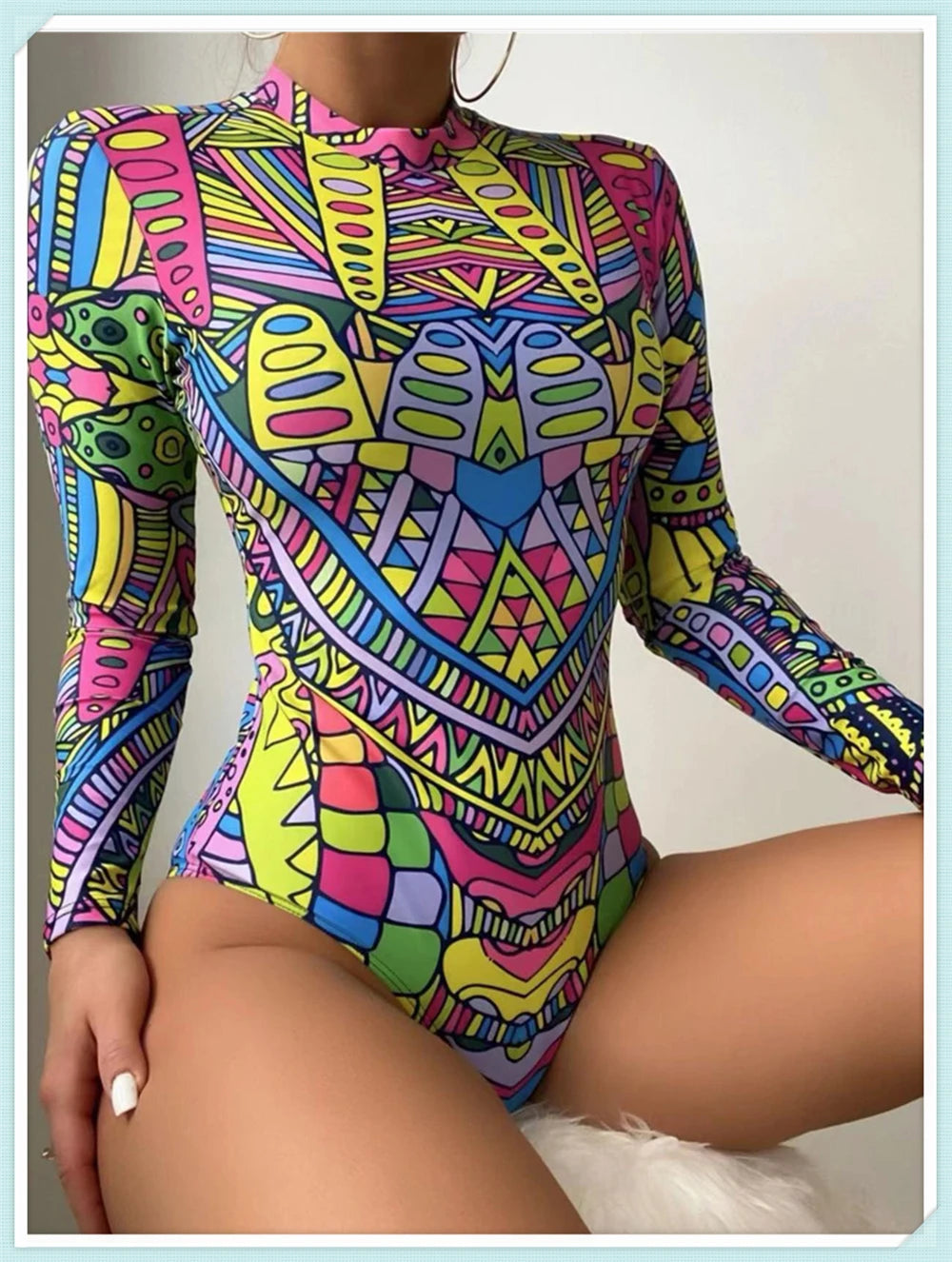 Solid Diving Clothes 2023 Women Zipper One Piece Bathers Bathing Swimming Swim Suit Female Long Sleeve Swimwear Surf Swimsuit