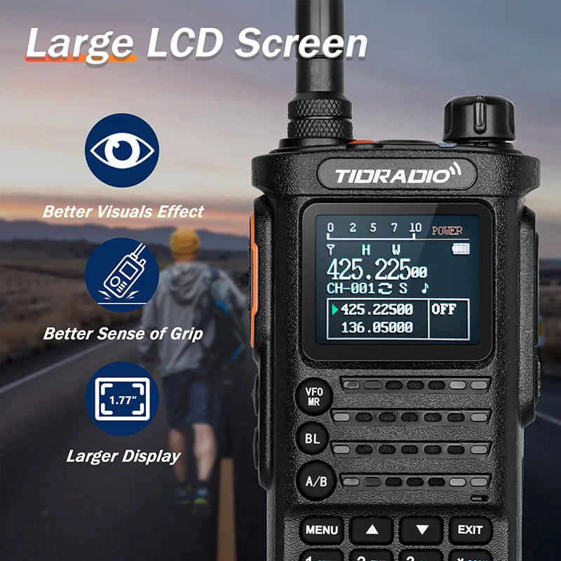 2PCS TIDRADIO 2nd Gen H8 Walkie Talkie Long Range Professional Radio Connection APP Wireless Programming Portable Radio GMRS
