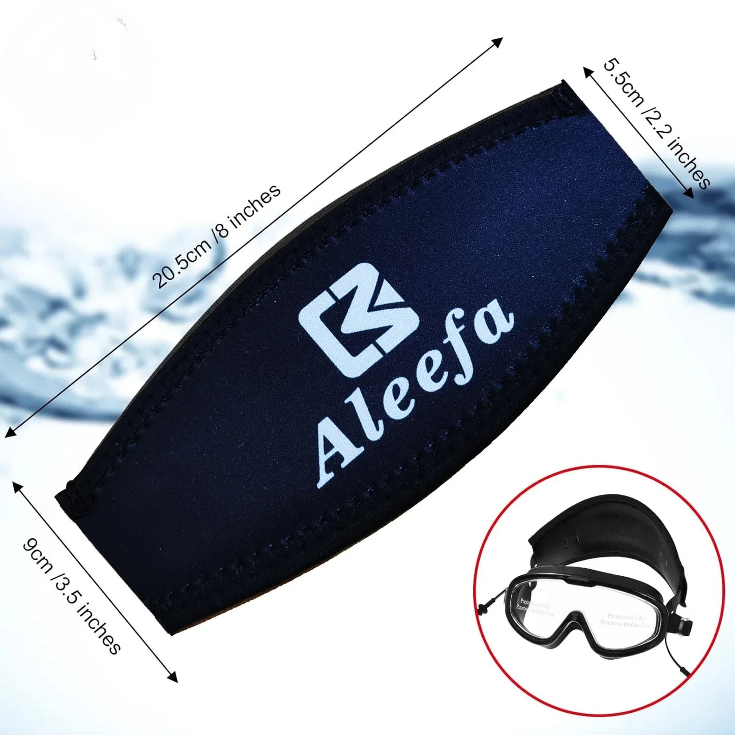 Universal Neoprene Mask Strap Cover - Hair Protection, Double Side Diving Straps for Water Sports