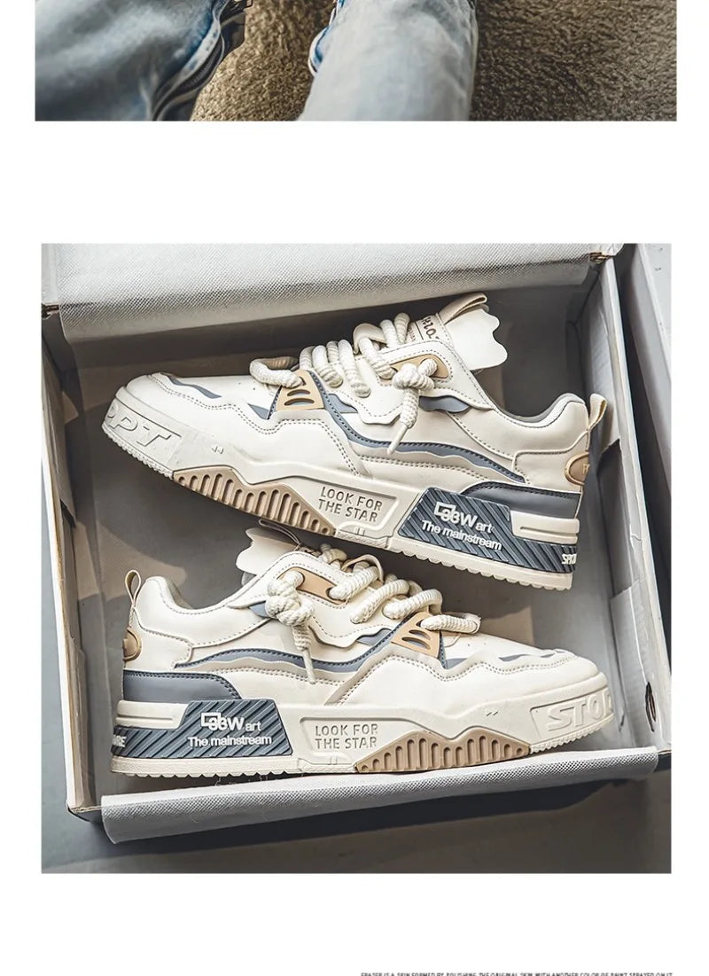 Fashion Men's Sneakers 2024 New Casual Shoes Lace Up Sport Running Shoes Platform Vulcanized Shoe Training Shoes Tenis Masculino