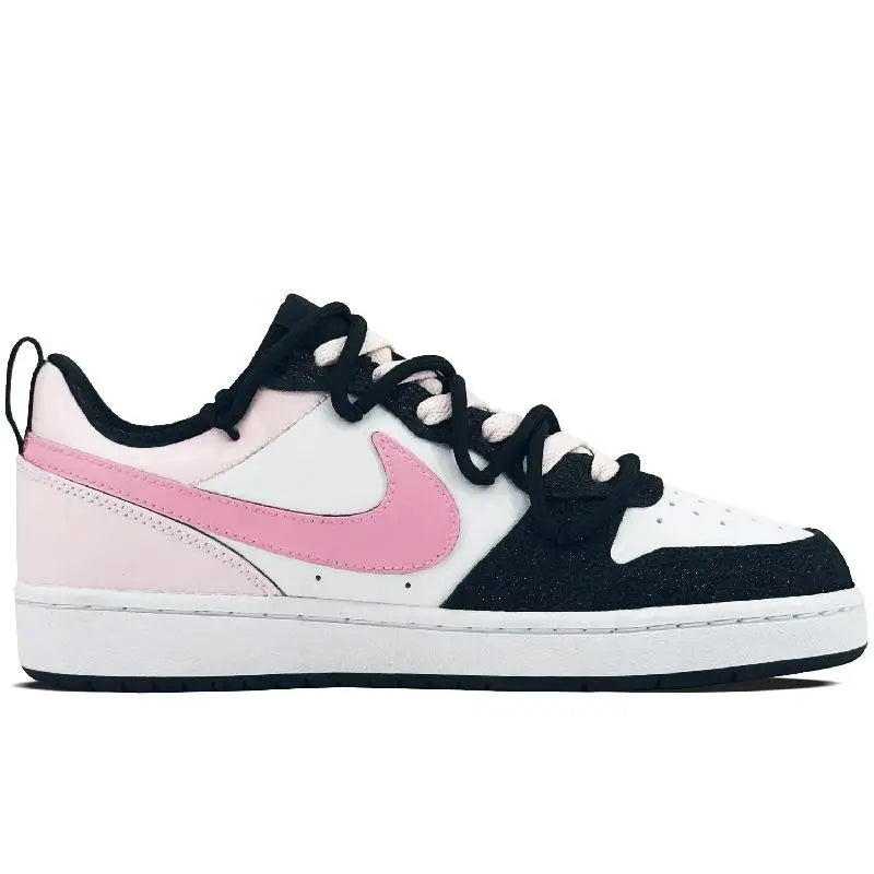 【Customize】Nike Court Borough Skateboarding Shoes Women's Low-top Black/peach Powder Sneakers shoes BQ5448-115