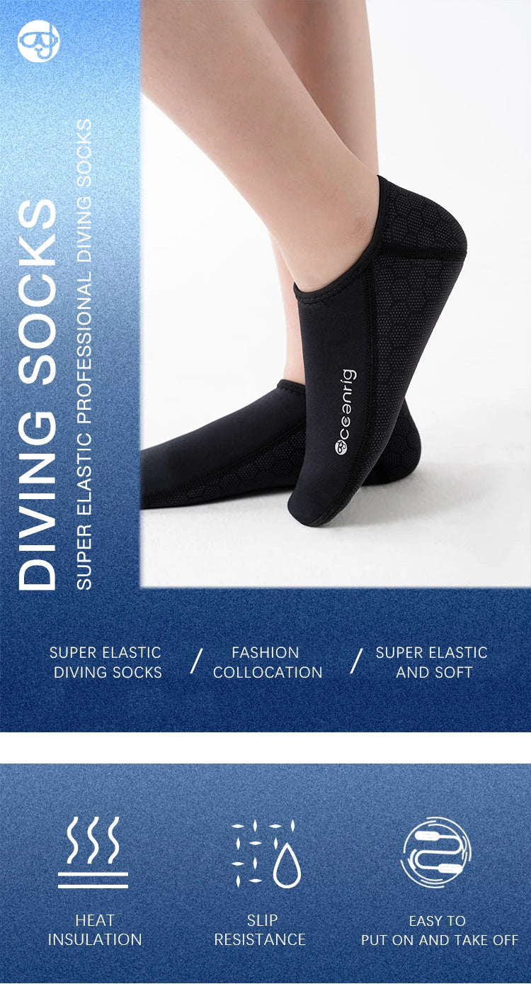 Scuba Free Diving Socks Neoprene 3mm Thickness Surfing Water Boots Beach Swimming Anti Slip Warm Shoes Good Elasticity Fin Socks