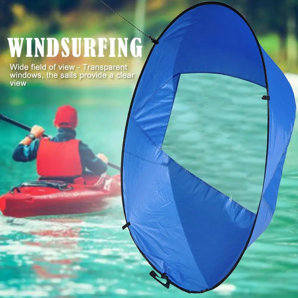 42 Inch Folding Kayak Wind Paddle Sailing Popup Paddle Sail With Clear Window For Kayaks Canoes Inflatable Boats Paddle dropship