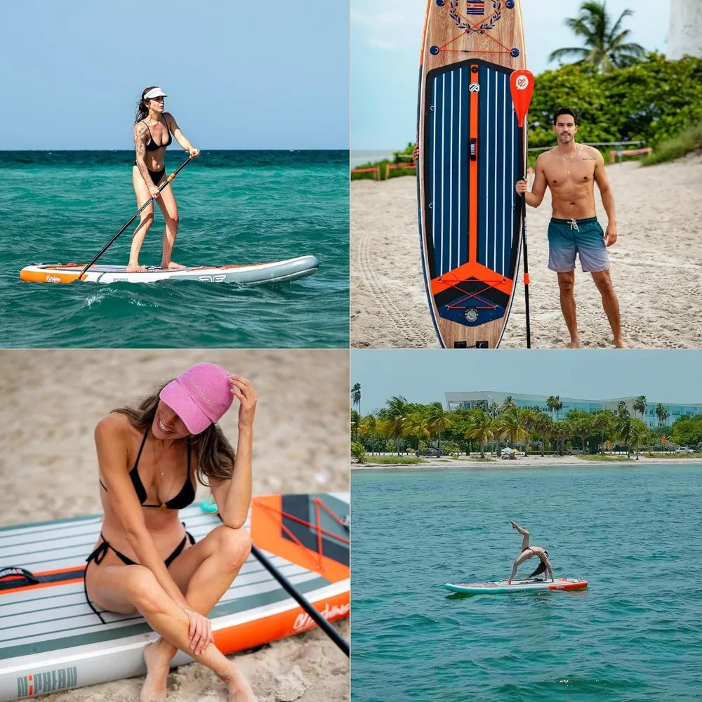 Inflatable Stand Up Paddle Board with Balanced Wing Design and Durable SUP Accessories, 11’ Stable Inflatable Paddle Boards