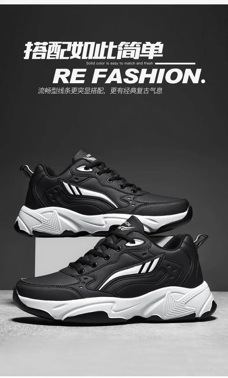 SYTK PU Leather Sneakers Men Casual Shoes Sports Boys Pure Black Plus Big Size 47 48 Tenis Masculino Shoes