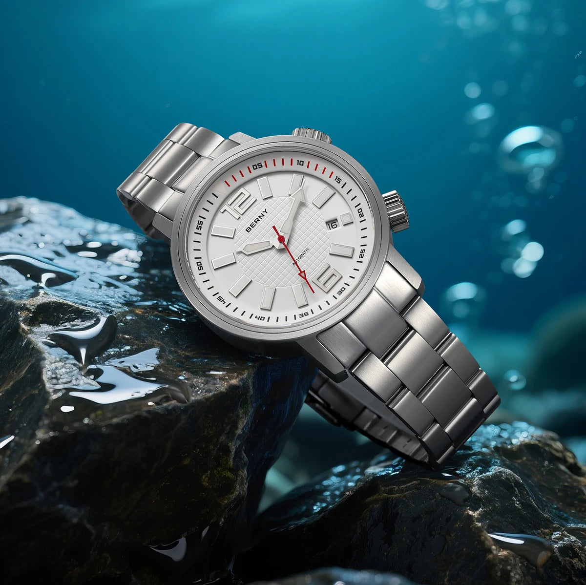 BERNY Automatic Diver Watch for Men Super Luminous Sapphire Miyota 8215 Compressor 20ATM Swimming Scuba Diving Sports Man Watch