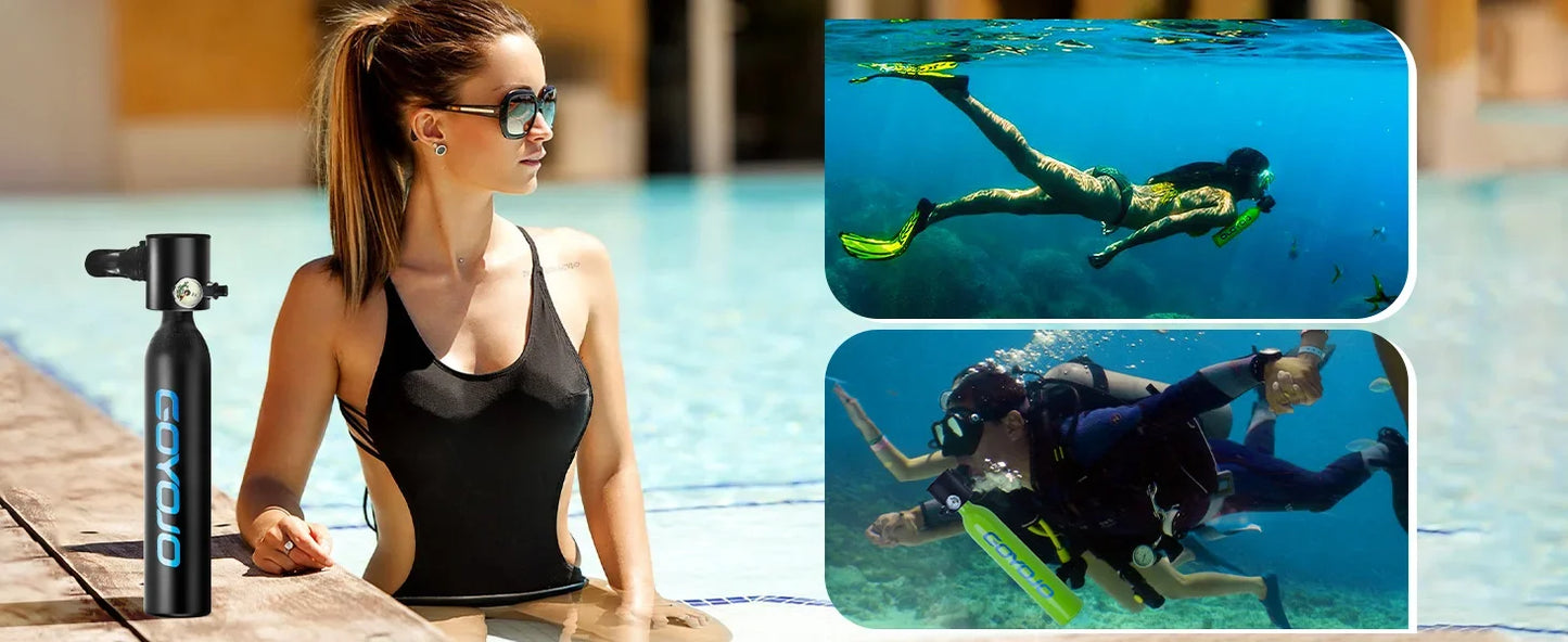 Mini Scuba Tank, 6-12 Minutes Diving Tank, Portable Lung Tank Kits with 3000 PSI Max Pressure 0.5L Small Scuba Diving Tank