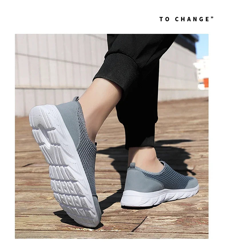 YRZL Sneakers Men Summer Casual Shoes Men Mesh Breathable Outdoor Non Slip Sports Shoes Slip on Loafers for Men Pius Size 38-46