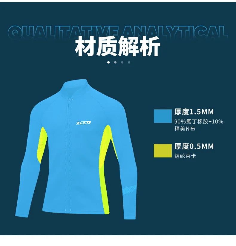 Wetsuit Surf Suit 1.5mm Neopreno Pant Top Men Women Scuba Diving Suit Roupa De Mergulho Swimwear Winter Kitesurf Rash Guards