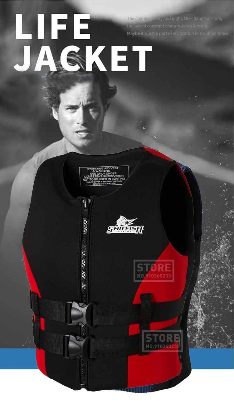 Kayak Life Jacket Adults Surf Life Vest Motorboats jet ski Wake board Raft Rescue Boat Clothing Fishing Vest Swimming Drifting