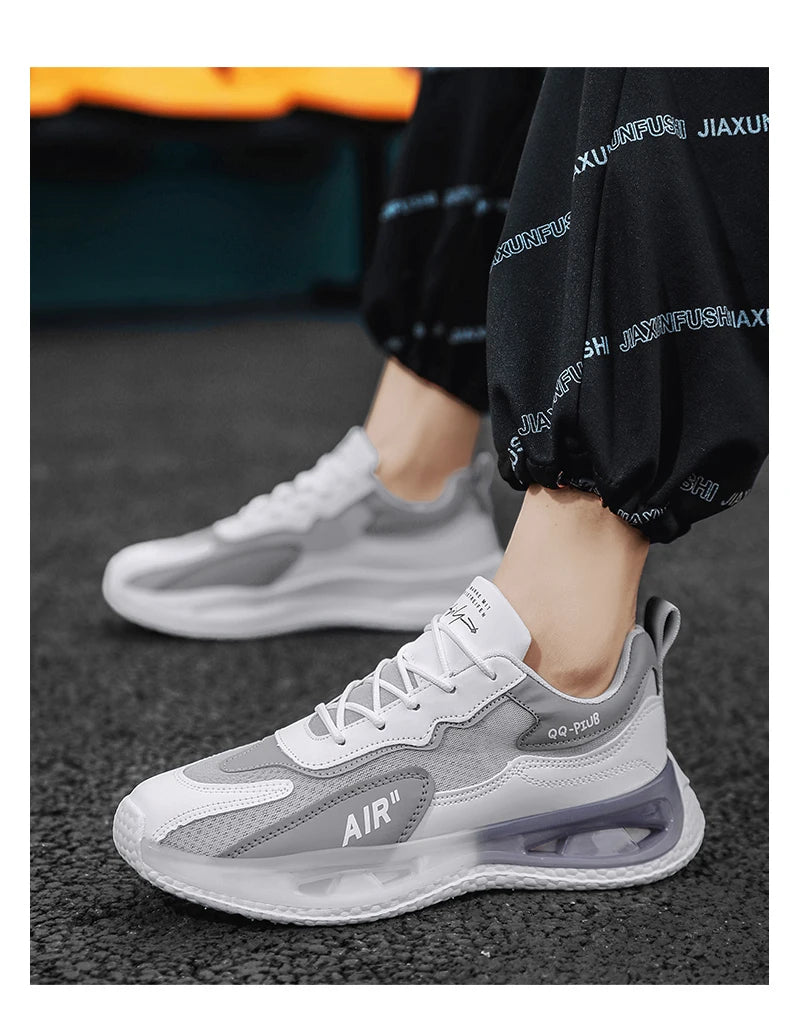 Leather Men's Shoes Fashion Korean Version Trendy Casual Breathable Cushioning Sports Vulcanized Men Shoes